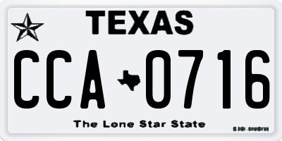 TX license plate CCA0716