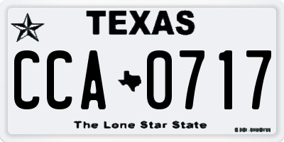 TX license plate CCA0717