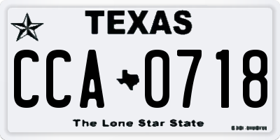 TX license plate CCA0718
