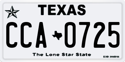TX license plate CCA0725