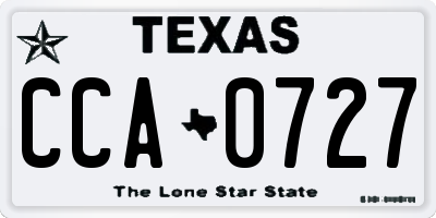 TX license plate CCA0727