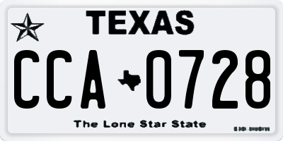 TX license plate CCA0728