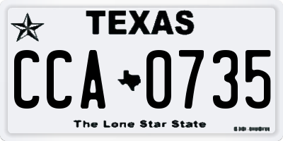 TX license plate CCA0735