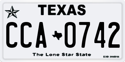 TX license plate CCA0742