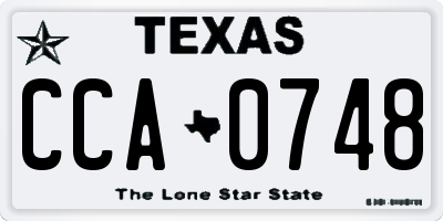 TX license plate CCA0748