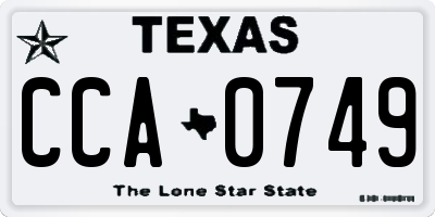 TX license plate CCA0749