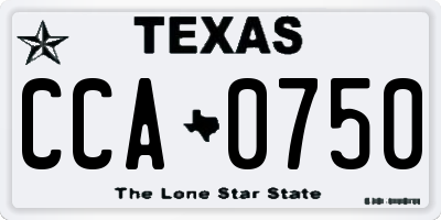 TX license plate CCA0750