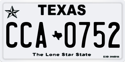 TX license plate CCA0752
