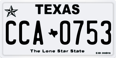 TX license plate CCA0753