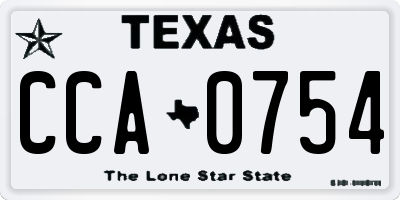 TX license plate CCA0754
