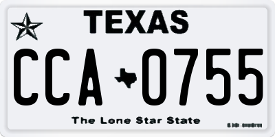 TX license plate CCA0755