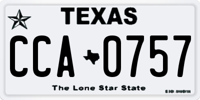 TX license plate CCA0757