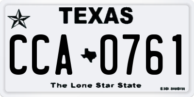 TX license plate CCA0761