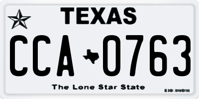 TX license plate CCA0763