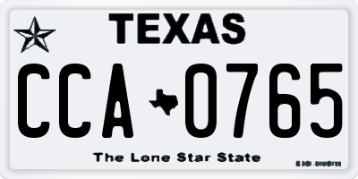 TX license plate CCA0765
