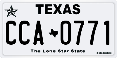 TX license plate CCA0771