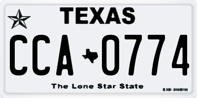 TX license plate CCA0774