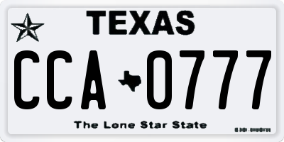 TX license plate CCA0777