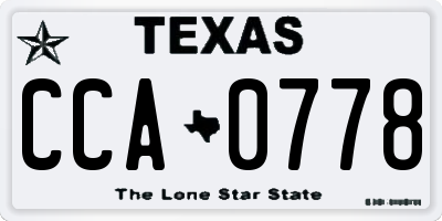 TX license plate CCA0778