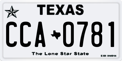 TX license plate CCA0781