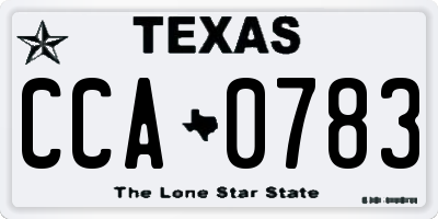 TX license plate CCA0783