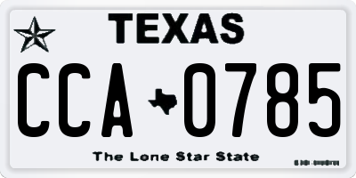 TX license plate CCA0785