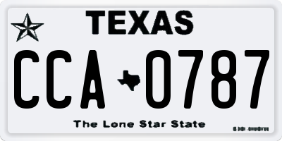 TX license plate CCA0787