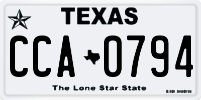 TX license plate CCA0794