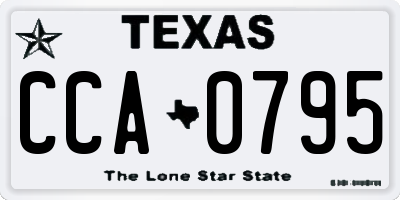 TX license plate CCA0795