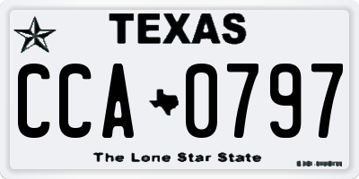 TX license plate CCA0797
