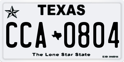 TX license plate CCA0804