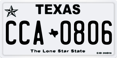 TX license plate CCA0806