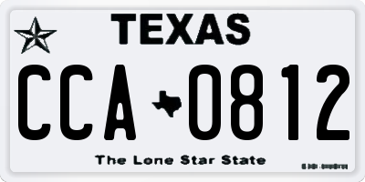TX license plate CCA0812