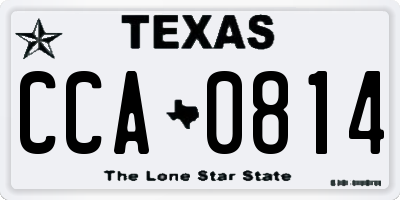 TX license plate CCA0814