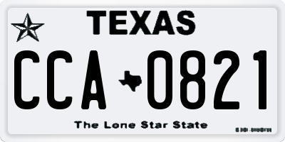 TX license plate CCA0821