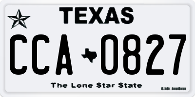 TX license plate CCA0827