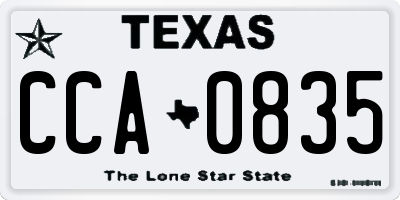 TX license plate CCA0835