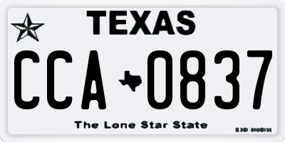 TX license plate CCA0837