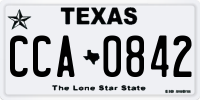 TX license plate CCA0842