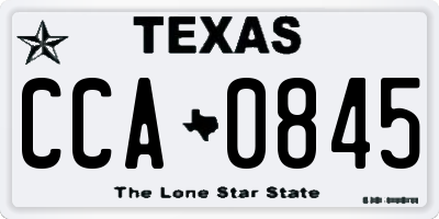 TX license plate CCA0845