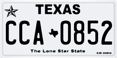 TX license plate CCA0852