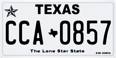 TX license plate CCA0857