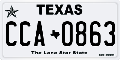 TX license plate CCA0863