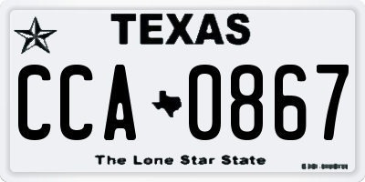TX license plate CCA0867