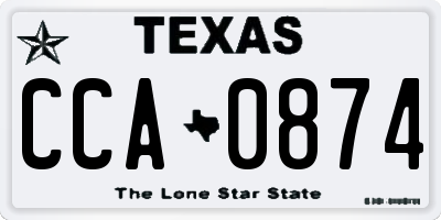 TX license plate CCA0874