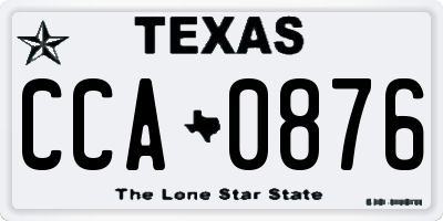 TX license plate CCA0876