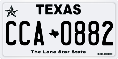 TX license plate CCA0882