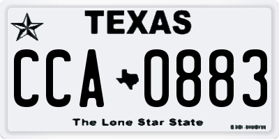 TX license plate CCA0883