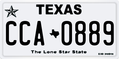 TX license plate CCA0889
