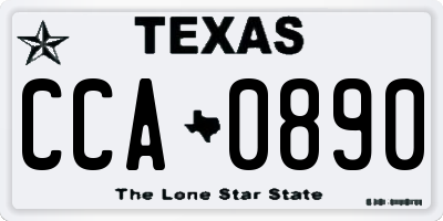 TX license plate CCA0890